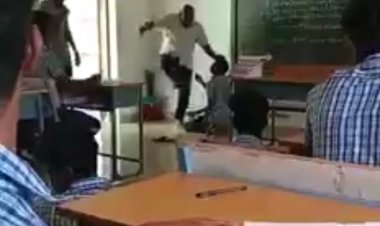 வகுப்பறையில் மாணவனை காலால் உதைத்த ஆசிரியர் கைது!