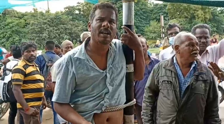 அப்பாவியை கட்டிவைத்து அடிக்கத் தூண்டிய எஸ்.ஐ.!