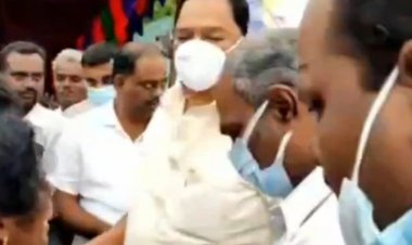 விபத்தில் இறந்த பெண் காவலரின் உடலுக்கு அமைச்சர் காந்தி அஞ்சலி!