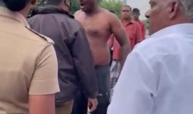 அரை நிர்வாணம்.....சரக்கு....ரோட்டில் கலாட்டா! போலீஸ் பணி இடைநீக்கம்!