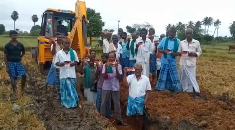 விவசாய நிலங்களை அடிமாட்டு விலைக்கு வாங்கும் மத்திய அரசு! சாலைஅமைக்க வந்தவர்கள் விரட்டப்பட்டனர்!