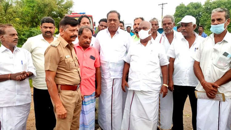 ஆற்றோடு சென்ற இளைஞர்!அமைச்சர் மஸ்தான் ஆய்வு!