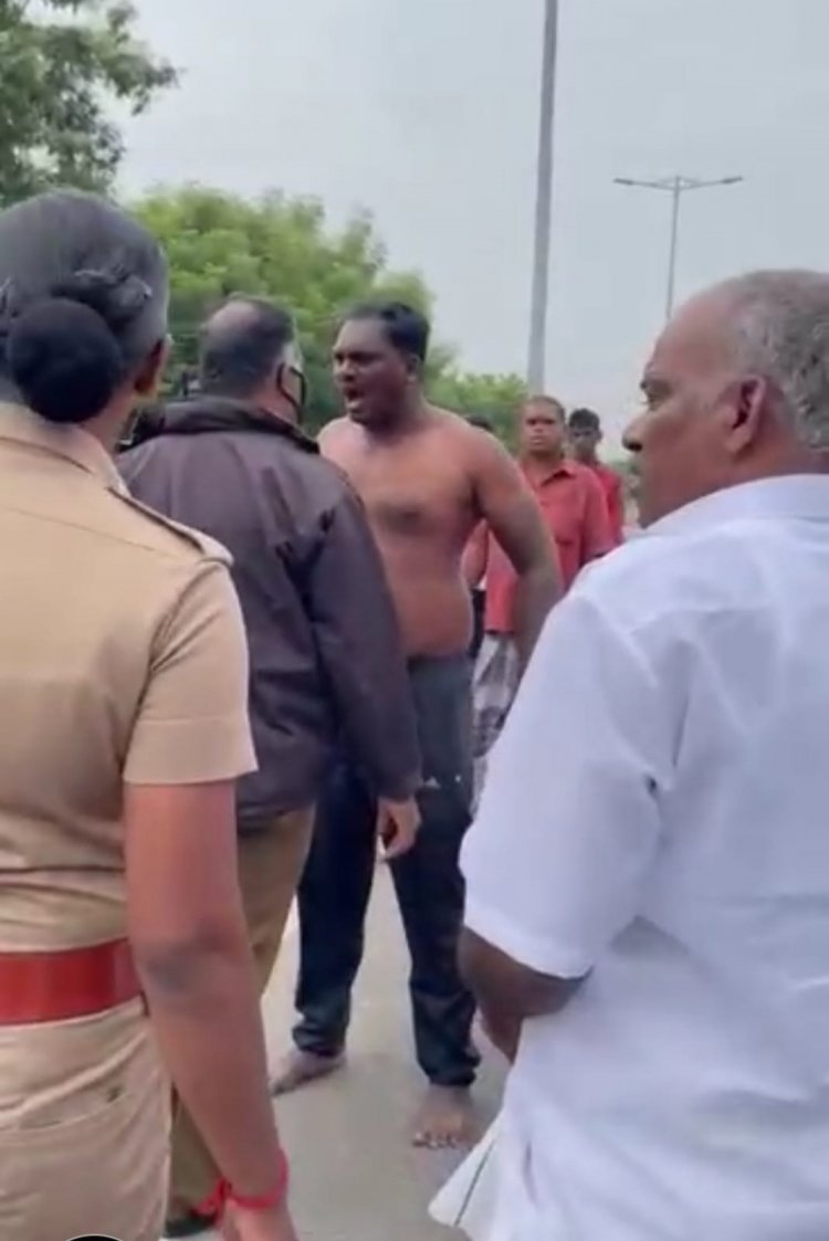 அரை நிர்வாணம்.....சரக்கு....ரோட்டில் கலாட்டா! போலீஸ் பணி இடைநீக்கம்!