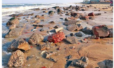 மெரினா பீச் அருகே கடல் உள்வாங்கியது!