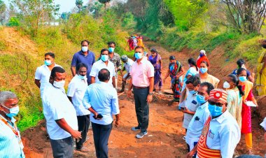 9.50 லட்சம் மதிப்பில் நீர்வரத்து கால்வாய் பணி! ஆட்சியர் ஆய்வு!