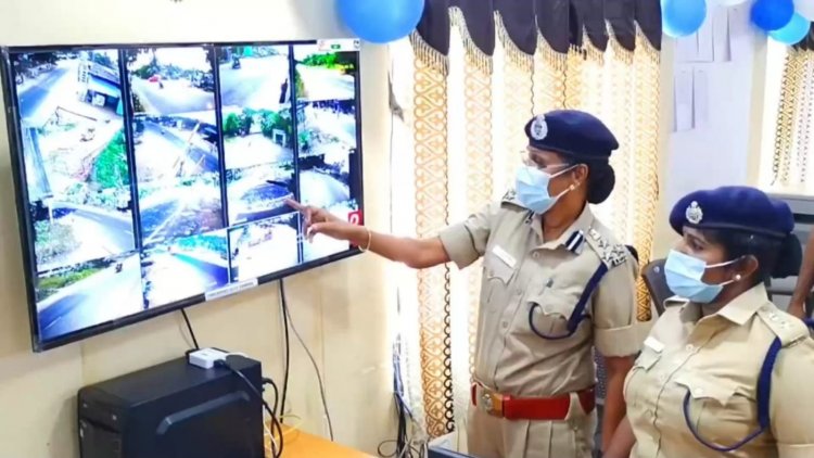 மாவட்ட எல்லையோர பகுதிகளில் அமைக்கப்பட்டுள்ள சிசிடிவி கேமராக்களை - டி.ஐ.ஜி. ஆனி விஜயா துவங்கி வைத்தார்.