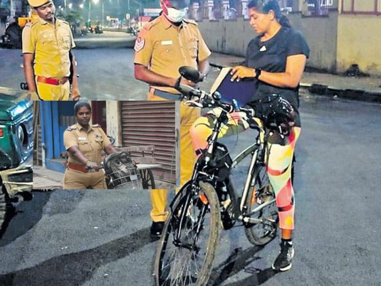 பலகாலமாக சைக்கிளில் டுயூட்டிக்கு செல்லும் பெண் எஸ்.ஐ.!