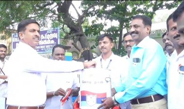 கொடி நாள் வசூலை மாவட்ட ஆட்சியர் குமாரவேல் பாண்டியன் துவக்கினார்