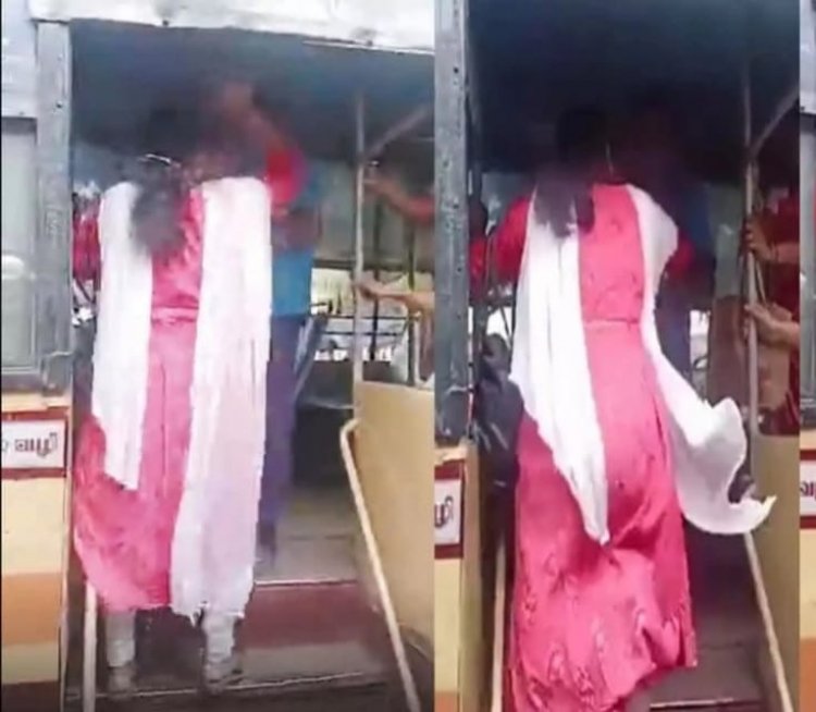 புளியந்தோப்பு பெண்ணிடம் அறைவாங்கிய கண்டக்டர்!