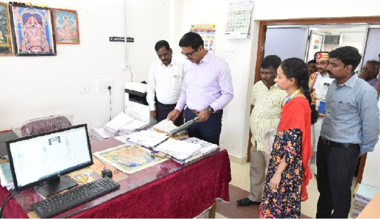 கணினியில் நில சர்வே! ஆட்சியர் பார்வை!