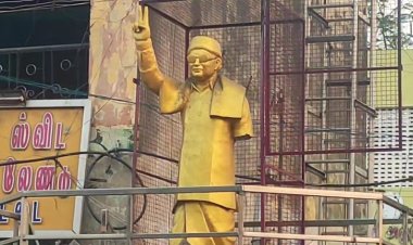 எம் .ஜி. ஆர் சிலையின் கை உடைப்பு பதற்றம்!