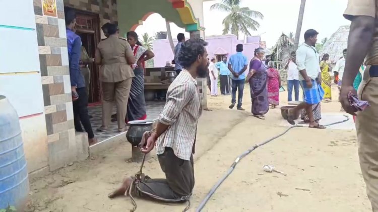 காலல் கழுத்தை மிதித்து தந்தை கொலை!