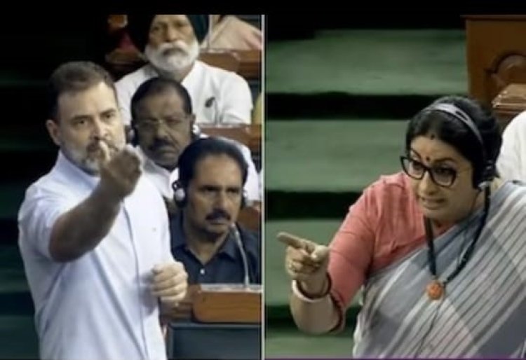 மணிப்பூர் பாரதமாதாவை கொன்றுவிட்டார்கள்! ப்ளையிங் கிஸ்கொடுக்கிறார் நாடாளுமன்றத்தில் அமளி!