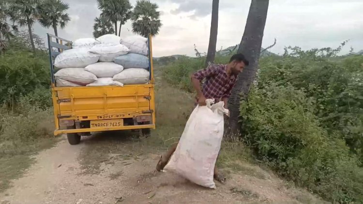 5 டன் வெண்டையை ஏரியில் கொட்டிய வியாபாரி!