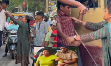 பெரிய போலிசுன்னு நினைப்பு! அடி விட்டு  கேட்ட பெண் தட்டி தூக்கப்பட்டார்!