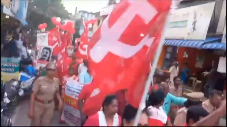 அனுமதியின்றி ஊர்வலம் சென்றதால் மா.கம்யூ-க்கள் மீது வழக்கு! போலிசாருக்கு எதிராக அடாவடி!