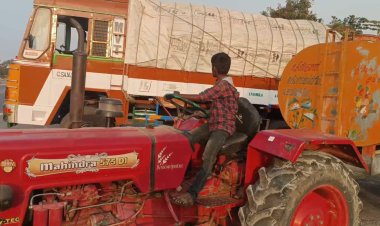 டிராக்டர் ஓட்டும் 13 வயது சிறுவன்!