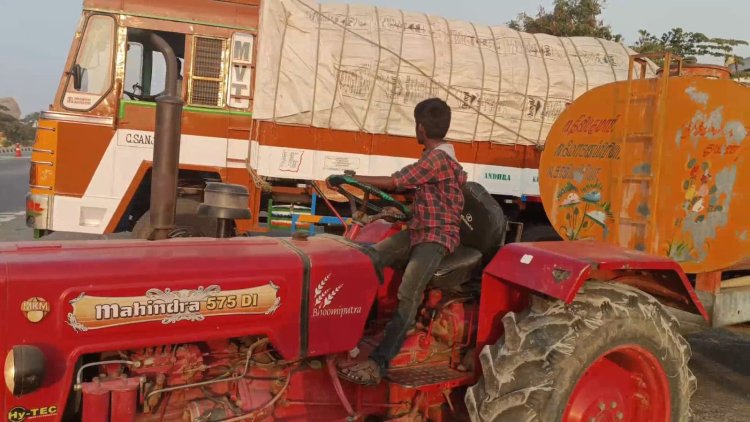 டிராக்டர் ஓட்டும் 13 வயது சிறுவன்!
