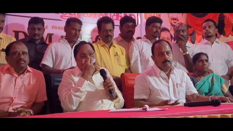 எங்கள் வேட்பாளரை கைது செய்ய முயற்சிக்கிறார்கள்! அமைச்சர் துரைமுருகன் பேட்டி! துக்கம் தொண்டை அடைக்க பேசி தொண்டர்களை கவர்ந்தார்!