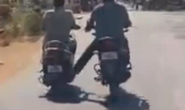 அடுத்தவர் பைக்கை கூலாக “டோ” செய்த வாலிபர்கள்...பிடிபட்டவருக்கு தர்ம அடி!