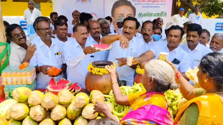 எடப்பாடி பழனிச்சாமி உத்தரவு பேரில் தண்ணீர் பந்தல் திறப்பு!
