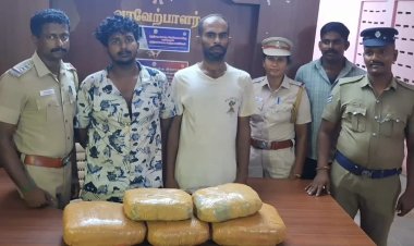 ரயிலில் கடத்திவரப்பட்ட 25 கிலோ கஞ்சா குடியாத்தத்தில் பறிமுதல்! இரண்டு பேர் கைது!