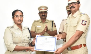 ஆற்காடு டவுன் இன்ஸ்பெக்டர் உள்ளிட்ட 26 பேர்களுக்கு நற்சான்று வழங்கிய எஸ்.பி.!