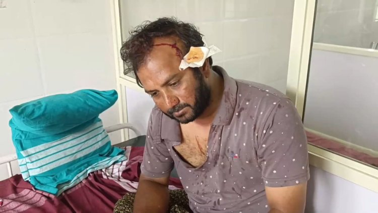 மணல் வண்டி குறுக்கே நிறுத்தியதால் சண்டை! உடைந்தது மண்டை!!