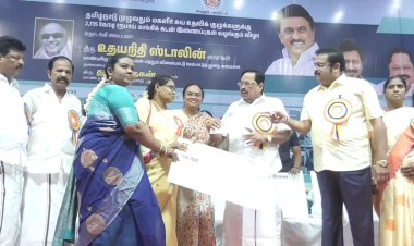 சட்டமன்றத்தில் பெண்களுக்கு 50 சதவிகிதம்  இட ஒதுக்கீடு!  துரைமுருகன் பரபரப்பு! அமைச்சர் காந்தி.... எம்பி நிதி வழங்கினர்!