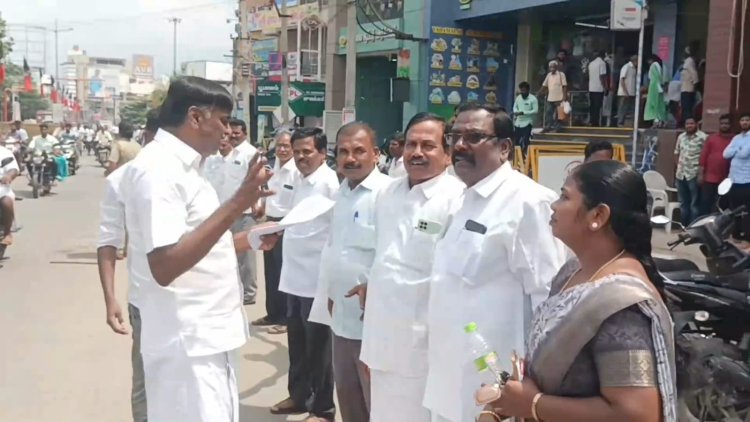 அதிமுக போராட்டத்தில் கவனம் பெற்ற முன்னாள் அமைச்சர் கே.சி.வீரமணி!
