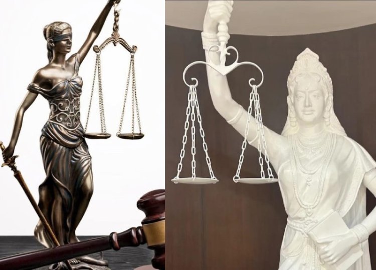 நீதி தேவதை சிலை பாரதமாதா ரேஞ்சுக்கு மாற்றம்! உச்ச நீதிமன்ற வழக்கறிஞர்கள் சங்கம் எதிர்ப்பு!