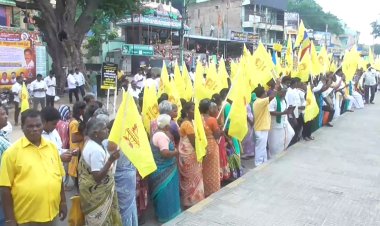 சுழன்று சுழன்று ஆர்பாட்டம் நடத்திய பாமக!