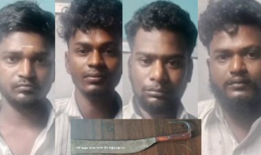 பெண் தலைமையில் பட்டாக்கத்தியுடன் காரில் வலம்!  போலீசாரால் சுற்றி வளைக்கப்பட்ட  கும்பல்!