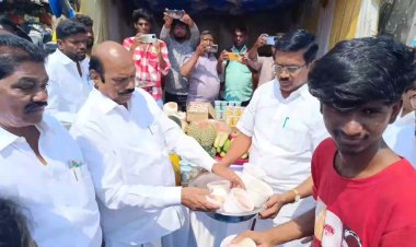 மோர் பந்தல் திறந்து வைத்த அமைச்சர் எ.வ.வேலு!