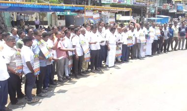 வியாபாரிகள் ஆர்பாட்டம்...  வேலூர் திருப்பத்தூரில் பரபரப்பு!