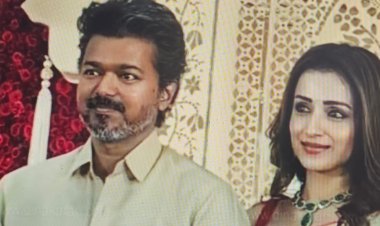 வரவேற்பு விழாவில் ஜோடியாக வந்த விஜய் - திரிஷா!