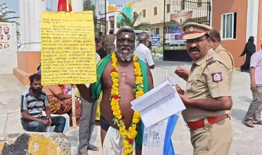 என் சாவுக்கு கலெக்டர் வரக்கூடாது! அரை நிர்வாணமாக போராடிய விவசாயி மனு!